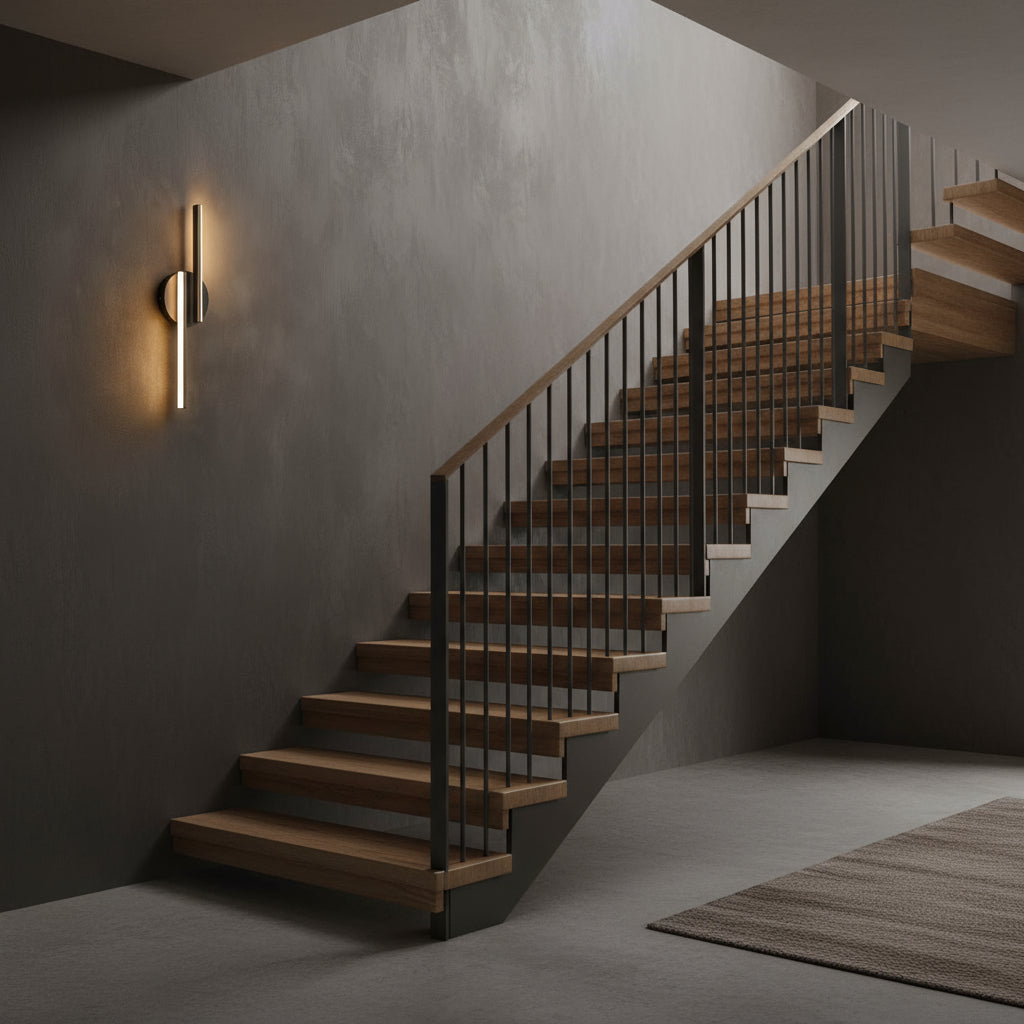 LED Wall Light | Modern Black Aluminum Sconce with Dual Bar Design