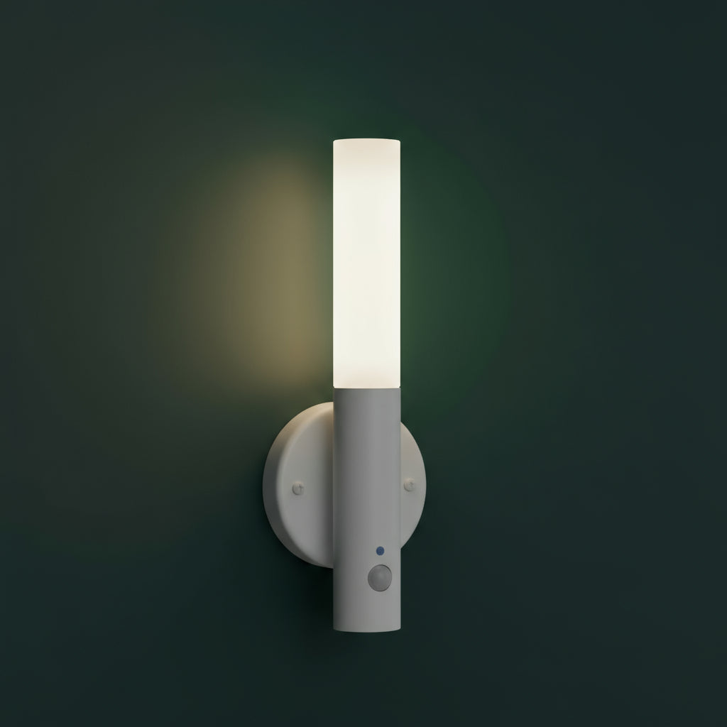 Rechargeable Stick-On Wall Light | Slim Cylinder Sconce with Motion Sensor & Magnetic Base