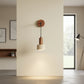 Contemporary Wall Light | Wabi-Sabi Natural Stone and Walnut Wood LED Sconce