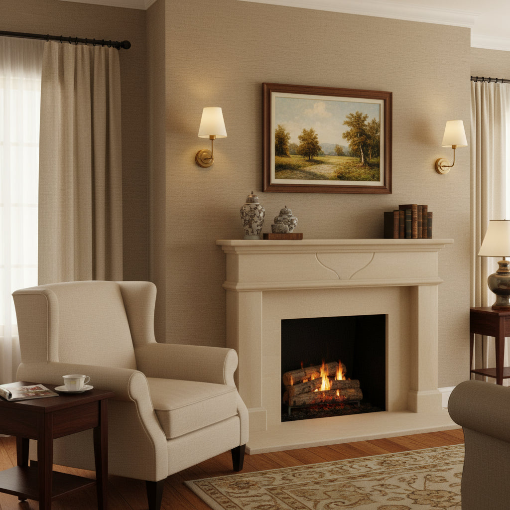 Antique Brass Wall Light | Linen Fabric Shade Sconce with Plated Metal Frame