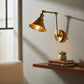 Brass Wall Light | Adjustable Vintage Cone Shade with Articulated Arm