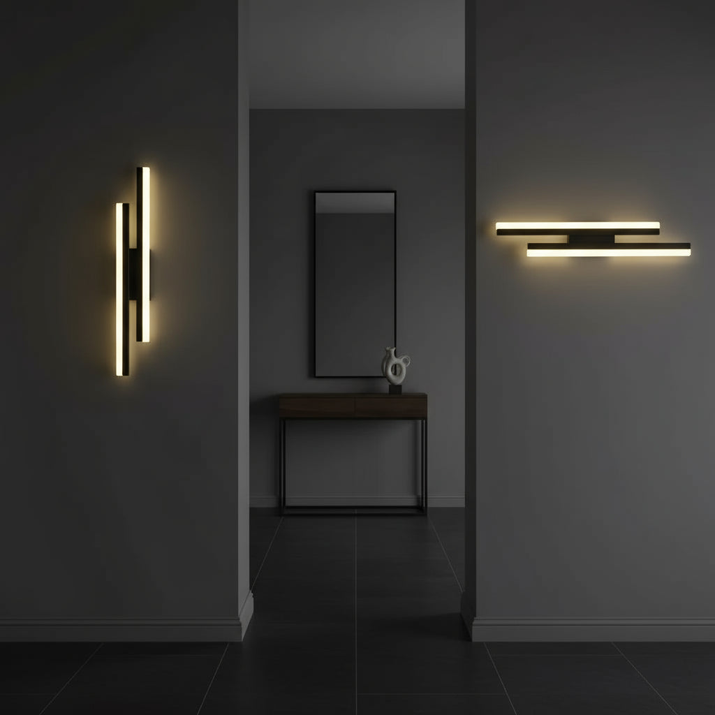 LED Wall Light | Vertical Dual-Bar Light Fixture with 3 Color Modes