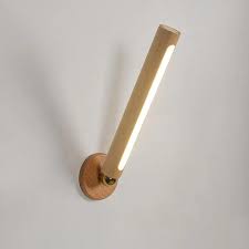 Rechargeable Stick-on Wall Light | Minimalist Wooden Tube Sconce with Touch Switch