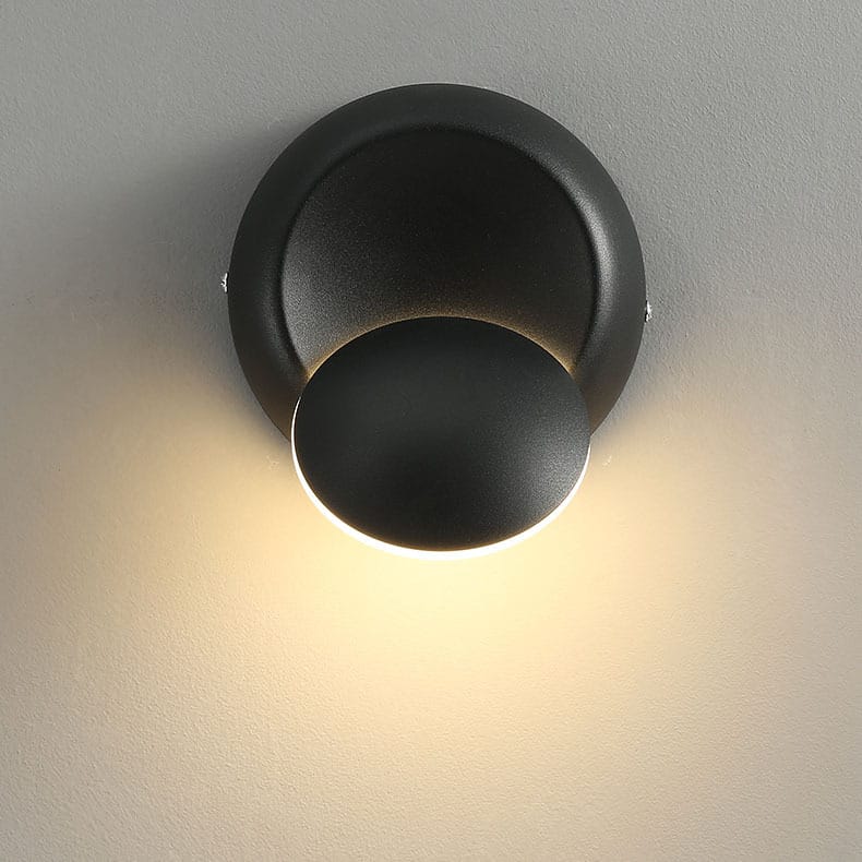 Contemporary Wall Light | Adjustable Round LED Sconce in Black or White