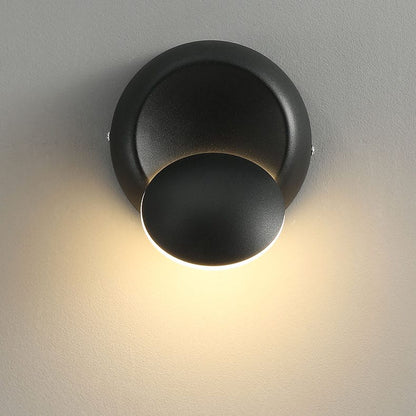 Contemporary Wall Light | Adjustable Round LED Sconce in Black or White