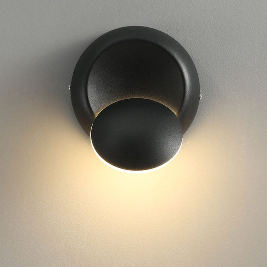 Contemporary Wall Light | Adjustable Round LED Sconce in Black or White