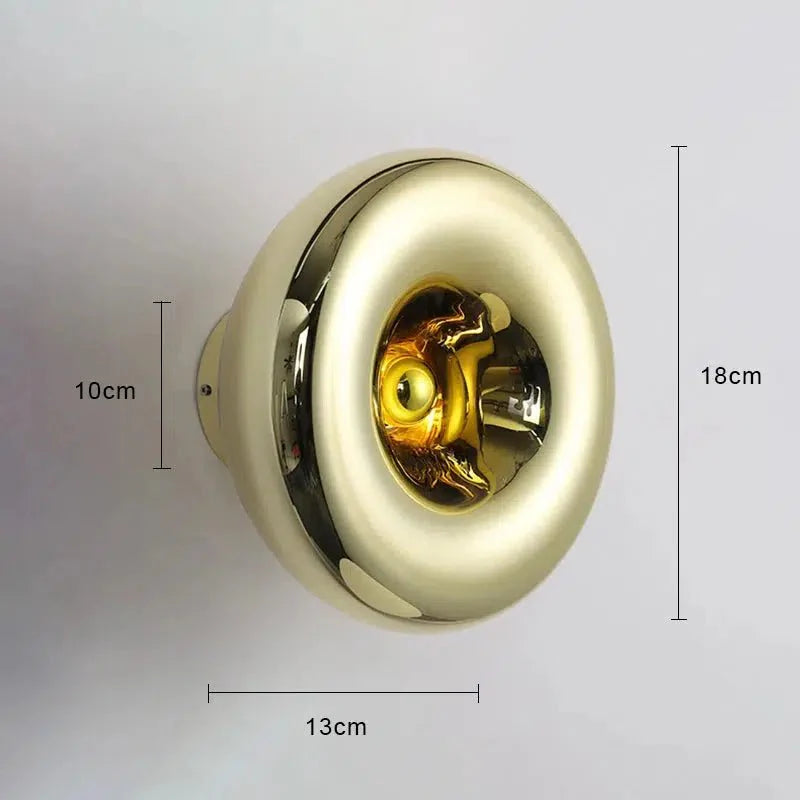 LED Wall Light | Modern Metallic Ring Sconce in Glass & Iron